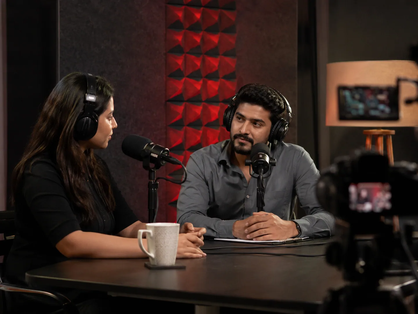 Premium podcast studio with professional microphones and multi-camera setup – Urban Digital Studio Nashik